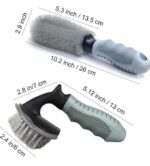 Car Motorcycle Wheel Tire Brush with Hub Clean Brush Cleaning Tool Kit | Wheel Cleaning Brush (Set of 2) - Image 2