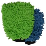 Microfibre Car Wash mitt for Cleaning and Dusting Chenille Mitt Cleaning Gloves (2 PCS Double Sided, Extra Large, Profesional Grade, Big Chenille Mitt Glove, Multi Colour)