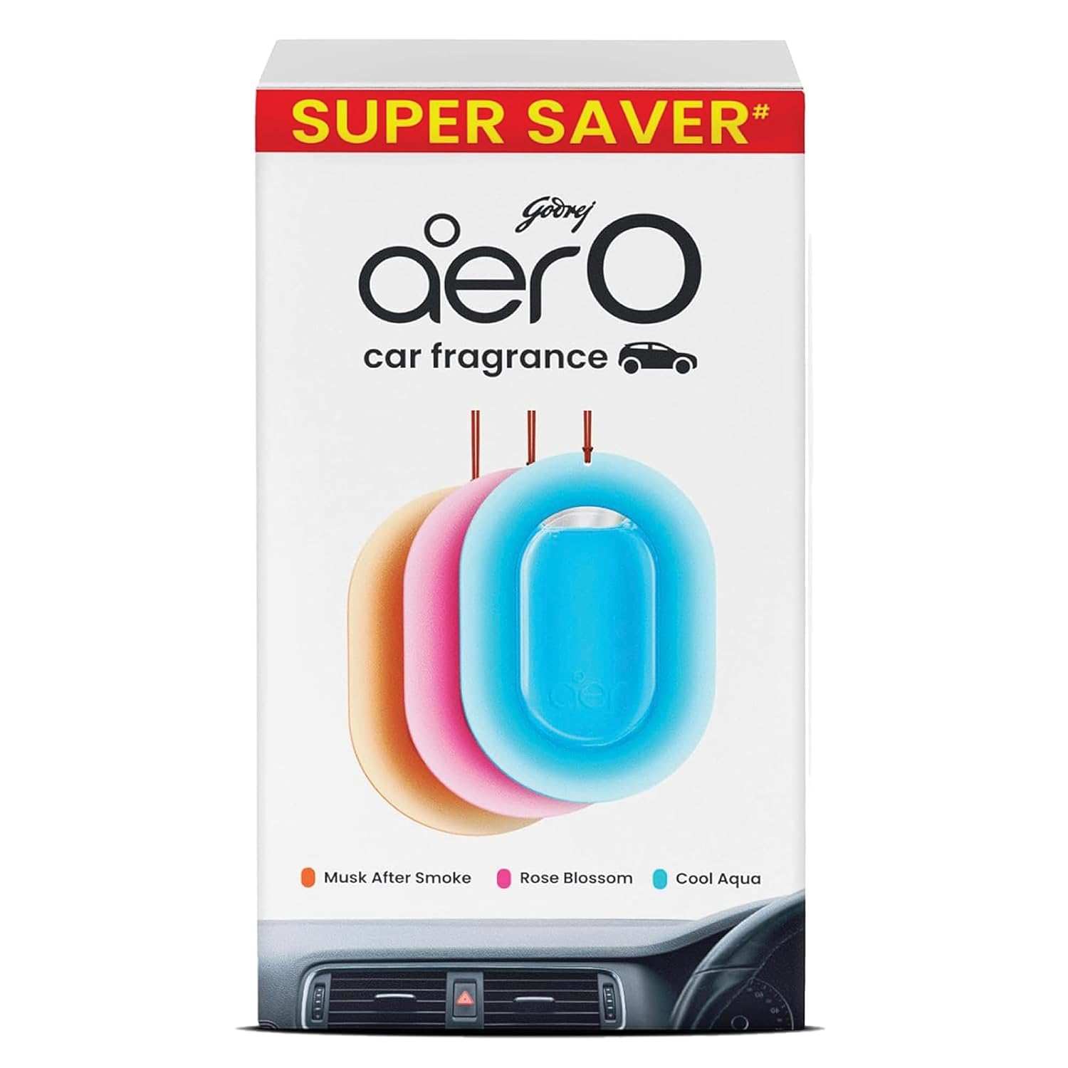 71J1Pf6Qq9L._SL1500_ Godrej aer O – Hanging Car Air Freshener – Assorted Pack of 3 (22.5g) | Gel Lasts up to 30 days | Car Accessories - Image 1