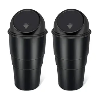31mc0oaNfqL._SX342_SY445_QL70_FMwebp_ Car Dustbin 2 Pc – Waste Management Bin for Car, Office, Home & Vehicle – Car Accessories, Portable Garbage Organizer with Lid, Small Trash Box for Table, Desk, Kitchen & Travel (Black) - Image 1
