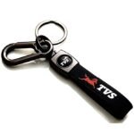 TVS Jupiter Apache Leather Keychain/Keyring Stylish Design, Ideal Accessory to Hold Keys, Perfect Accessory for Motorcycle Enthusiasts, Great Gift for Riders and Adventurers, Black