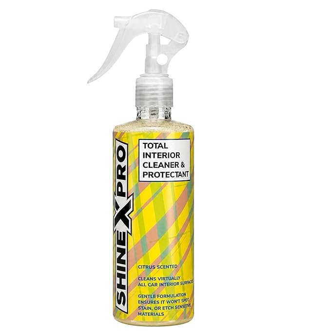61vHk4ngGPL._SX679_ ShineXPro Car Interior Cleaner and Protectant - Car Interior Cleaning safe as a Car Dashboard Cleaner, Car Seat Cleaner & All Interior Surfaces - Infused UV Blockers Protect from Fading - Citrus Scent - Image 1