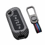 Metal Car Key Cover Car Key Shell with Keychain Compatible With Xuv700, Scorpio-N 2023,Thar,Thar Roxx, 3Xo, Premium Waterproof with soft silicon