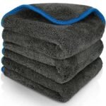 Weaponwide Heavy Microfiber Cloth for Car Cleaning and Washing, Double Sided, Extra Thick Plush Microfiber Cloth, Lint-Free, 800 GSM Car Cleaning Cloth (Size 60cm x 40cm)/Pack of 3