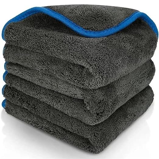 81Hpo0sXlvL._SX522_ Weaponwide Heavy Microfiber Cloth for Car Cleaning and Washing, Double Sided, Extra Thick Plush Microfiber Cloth, Lint-Free, 800 GSM Car Cleaning Cloth (Size 60cm x 40cm)/Pack of 3 - Image 1